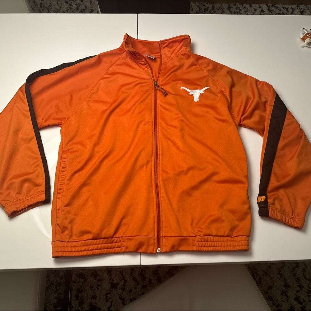 Orange University of Texas Zip-Up Jacket Longhorn Logo vintage large